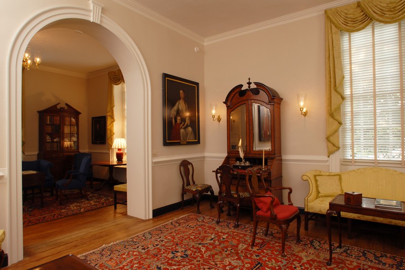 The public rooms on the first floor contain many antiques gifted to the college over the years. Image obtained from Daniel & Company. 