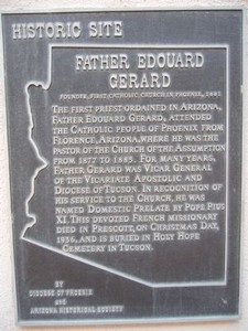 Historic Marker for Father Edouard Gerard.