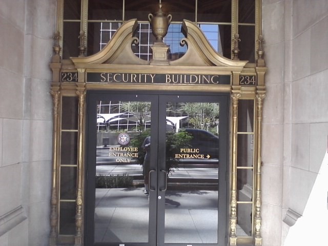 A Security Building entrance.