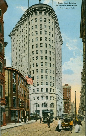 Postcard featuring the Turk's Head Building (Courtesy of Historic New England)