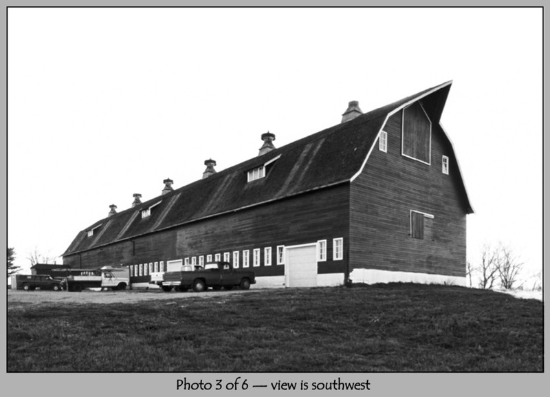 Southwest view of the barn. This picture has been modified from its PDF format.