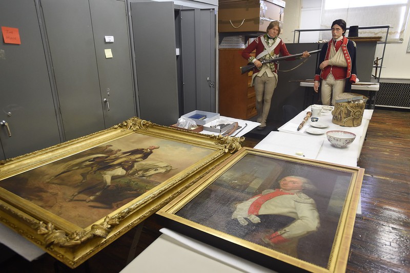 Pieces of revolutionary artwork and period re-enactors (or are they figurines?) behind the scenes at the museum.  