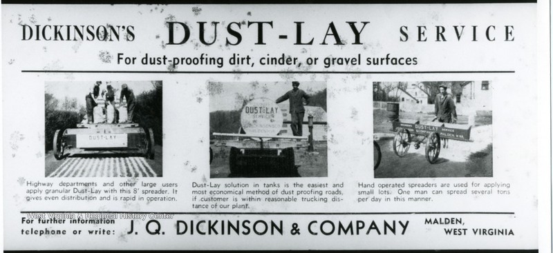 Dust-Lay advertisement for J.Q. Dickinson and Co.