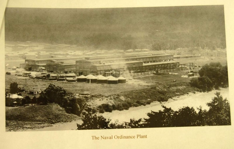 An early photo of the North Unit looking southwest, which produced gun forgings and projectiles. At upper left, the original workers' barracks are still visible, so the South Unit (not pictured) is still under construction. 
