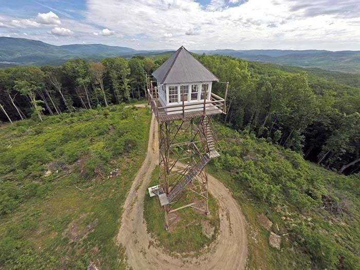 Aerial View of Thorny Mountain Fire Tower.