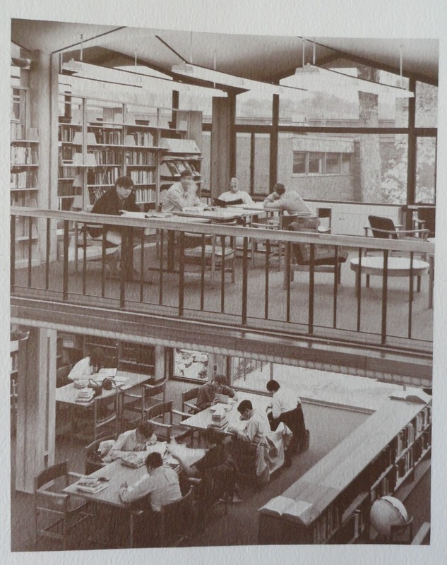 view of people working at library tables