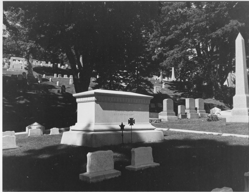 Grave of U.S. Vice President Hannibal Hamlin by Earle G. Shettleworth, Jr. on 8/20/74, Public Domain Photo Provided by NPS
