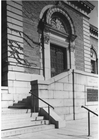 Front Door of the Public Library by Gregory Clancey in October of 1983, Public Domain Photo Provided by NPS