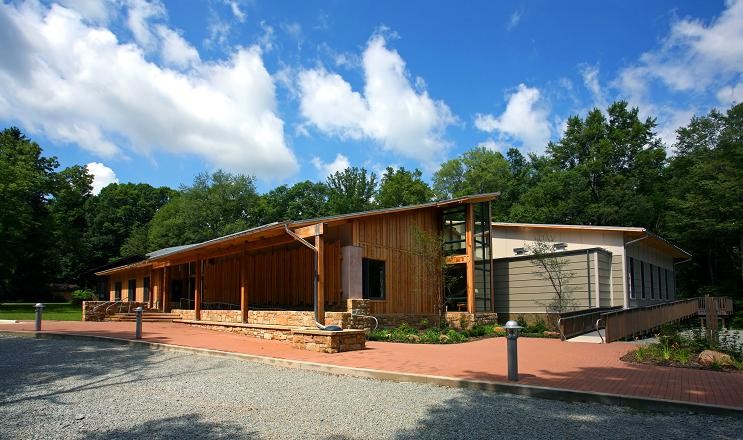 Powdermill Nature Reserve's nature center is home to exhibits on Pennsylvania wildlife, bird research, freshwater streams, and water recycling, as well as classrooms and labs.