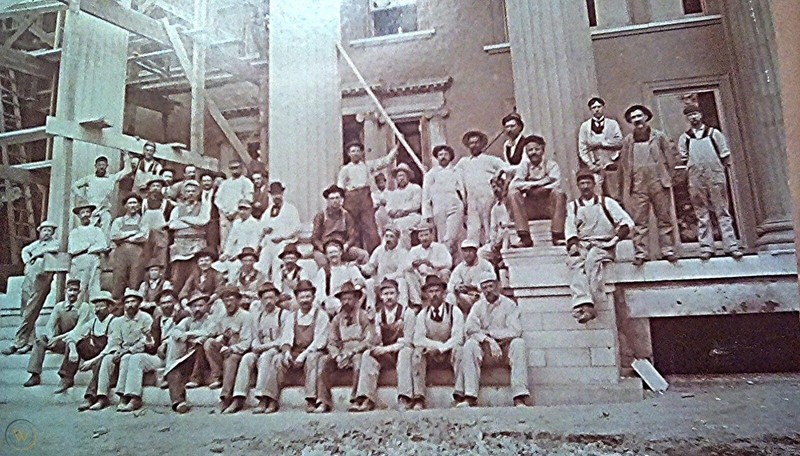 Construction Workers Remodeling the Mills Mansion, 1895