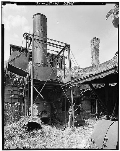 The cupola furnace was used to melt cast iron. Photo by HABS.