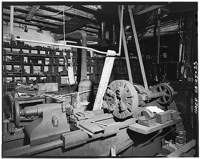 Inside the Appomattox machine shop. Photo by HABS.