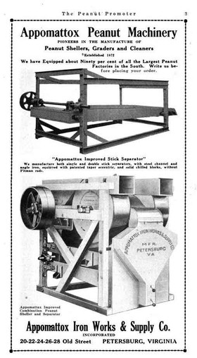 Ad for the peanut machines in February 1921 edition of The Peanut Promoter.