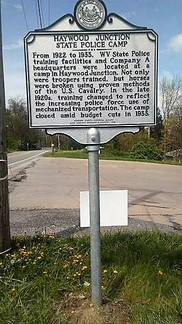 Historical marker for the Haywood Junction Police Training site was placed in 2017. 