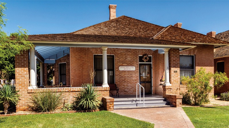 The Stevens House was built in 1901 by Constance Stevens. It features a unique roof that allows for increased air circulation.