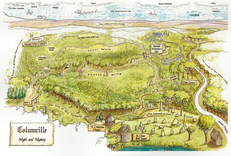 Colored map of Columcille Megalith Park