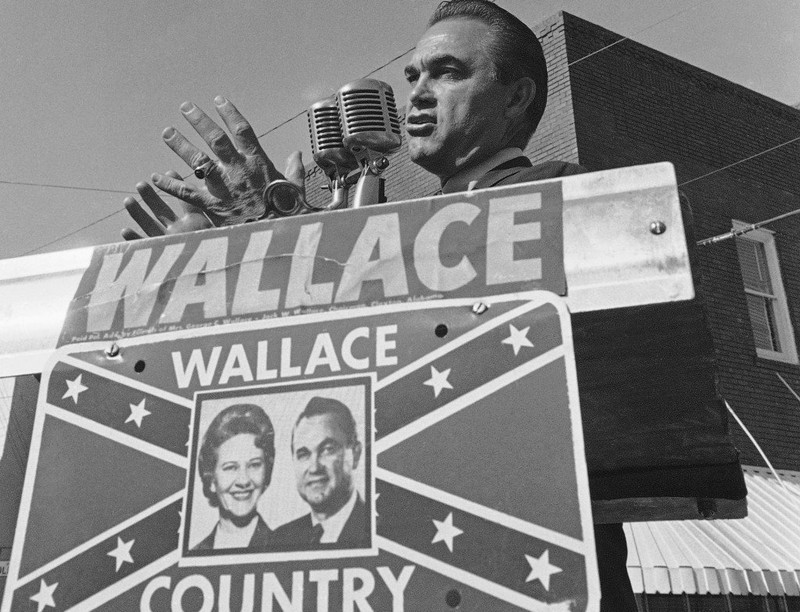 George Wallace and other opponents of integration made the Confederate flag their emblem throughout the civil rights movement of the 1950s and 1960s. 