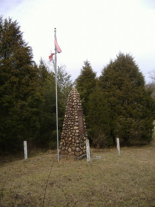 Side view of monument