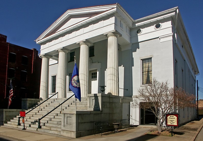 With its columns and white exterior, the Exchange Building is a beautiful example of Greek Revival architecture. Photo by Petersburg Museums.