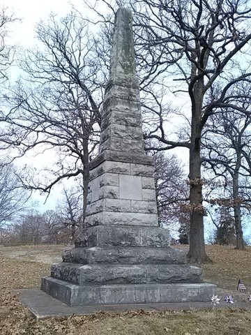 Battle of Carthage Monument in Oak Hill Cemetery. First memorial built to commemorate the event that took place in Carthage July 5,1861.