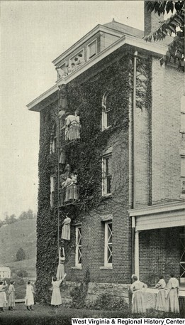 Fire Drill at the West Virginia Industrial Home for Girls in June 1916.
Courtesy of West Virginia & Regional History Center