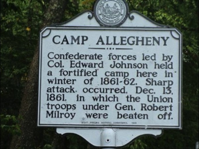 Camp Allegheny historical marker. 