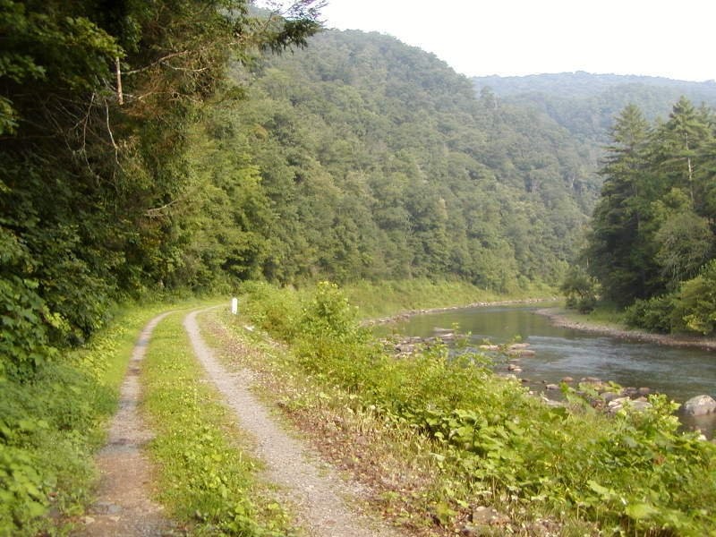 The Greenbrier River Trail runs alongside the Greenbrier River for 78 miles. 