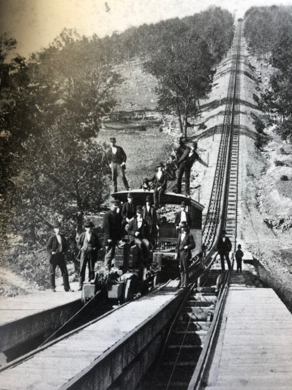 Passengers getting ready to make their way up the mountain