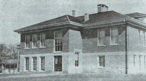 Historic image of the second Lincoln School at 6th and River Streets.