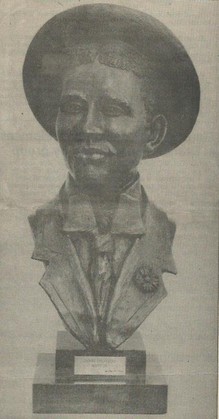 Sculpture of James Scott, composer, created by Carthage artist Bill Snow. Carthage Press photo by Ron Graber (Carthage Press, September 29, 1993 and used with permission from Carthage Press).