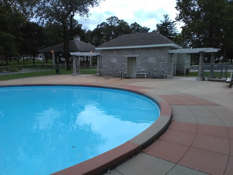 Reed Wading Pool located on north side of Central Park across from Carthage Public Library Gardens.