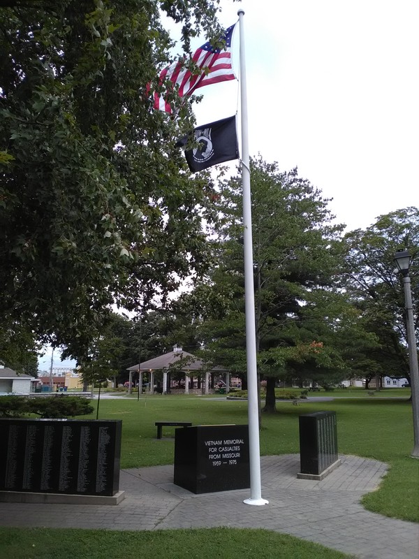 Missouri Vietnam War Memorial located on south side of Central Park.