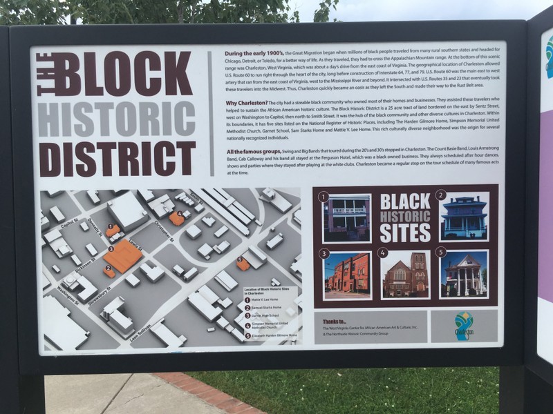 "The Block" Historic District display, located on Washington Street, East (across from Clay Center, Charleston WV).