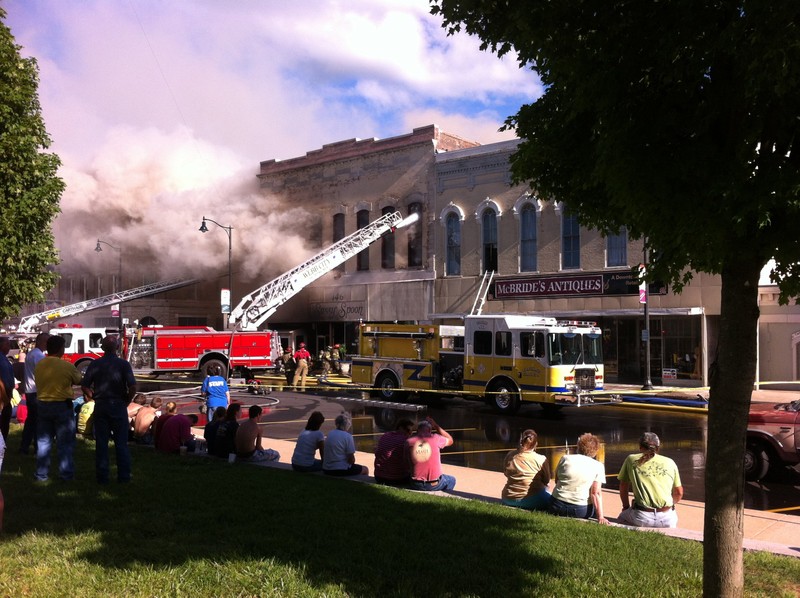 2013 image of fire that destroyed this building.