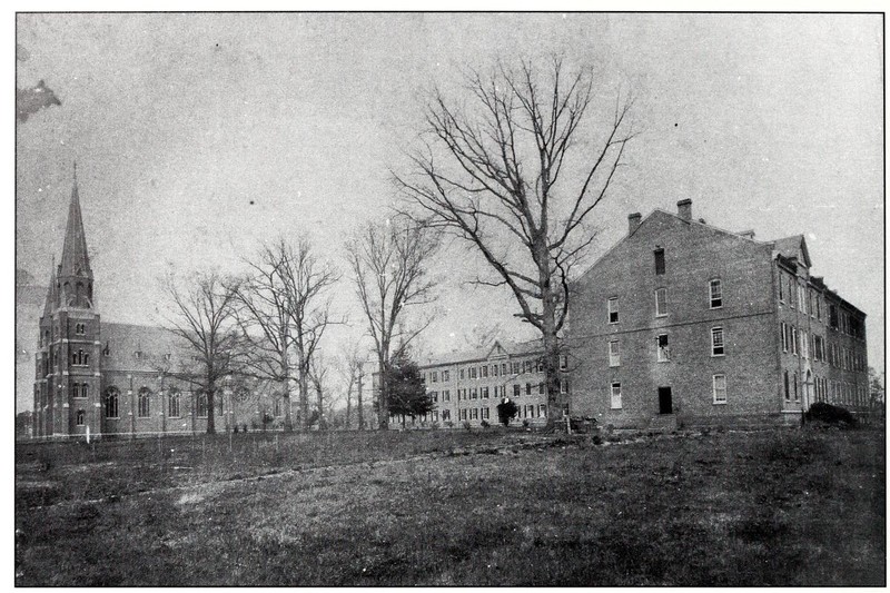 College Building, Abbey Monastery, and Abbey Basilica, c. 1888.