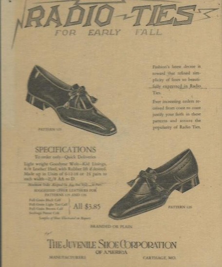 Juvenile Shoe Company ad for products produced in this building.