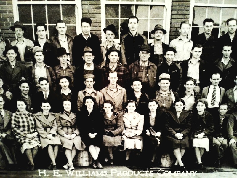 1941 Photograph courtesy H. E. Williams, Inc. Archives and featuring part of their workforce.
