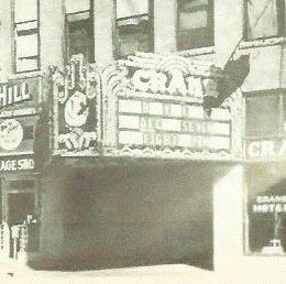 Crane Theatre Marquee in the late 1940s or early 1950s.