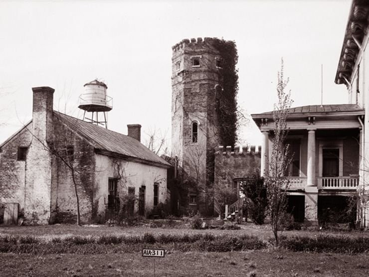 The Gothic Revival Tower where James Edmund Saunders kept a eye on the slaves in the field.