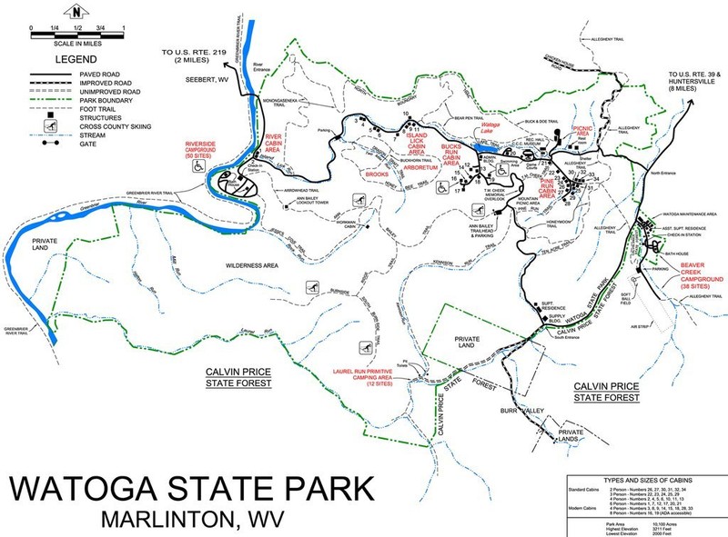 An overview of the park shows the size of the park and the whereabouts of everything it has to offer. 