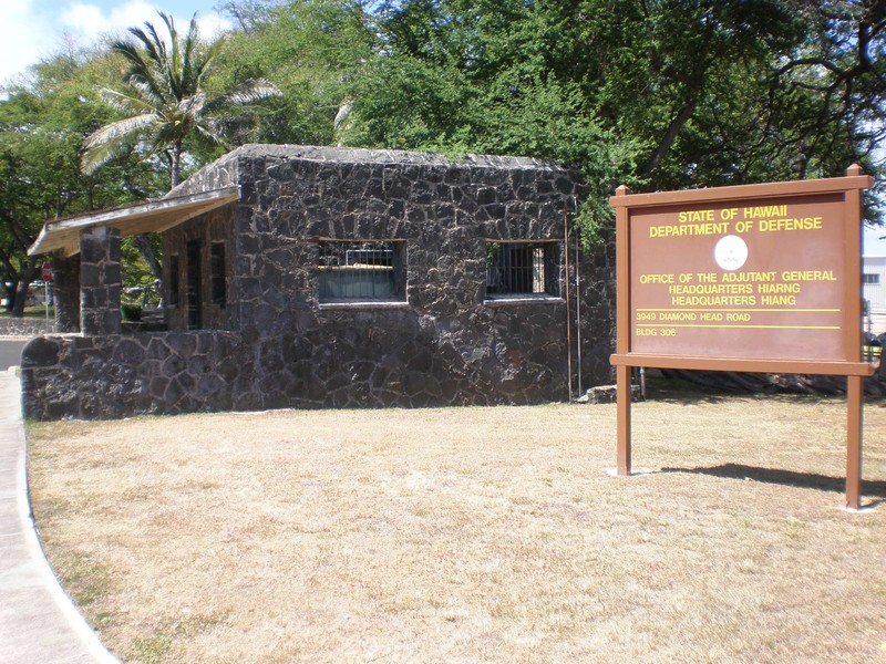 Original guard post located on Kahala side of crater