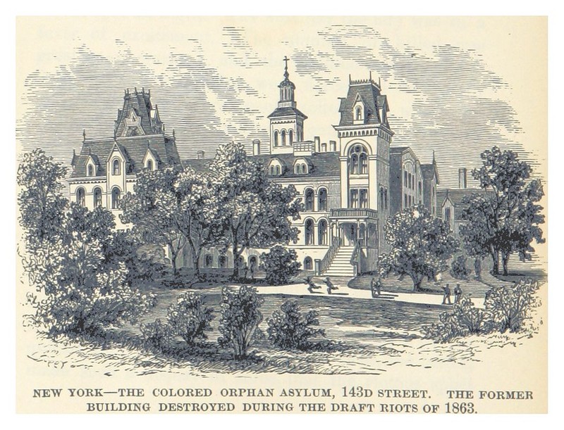 After the riots, many African Americans moved to other areas of the city and the orphanage was rebuilt at 143rd street in 1868.  