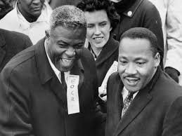 Jackie Robinson alongside Martin Luther King Jr,