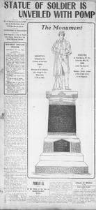 Newspaper Clipping of the dedication of the Soldier's Statue. 