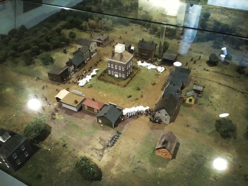 Diorama of pre-Civil War Carthage courthouse square on view at Civil War Museum.