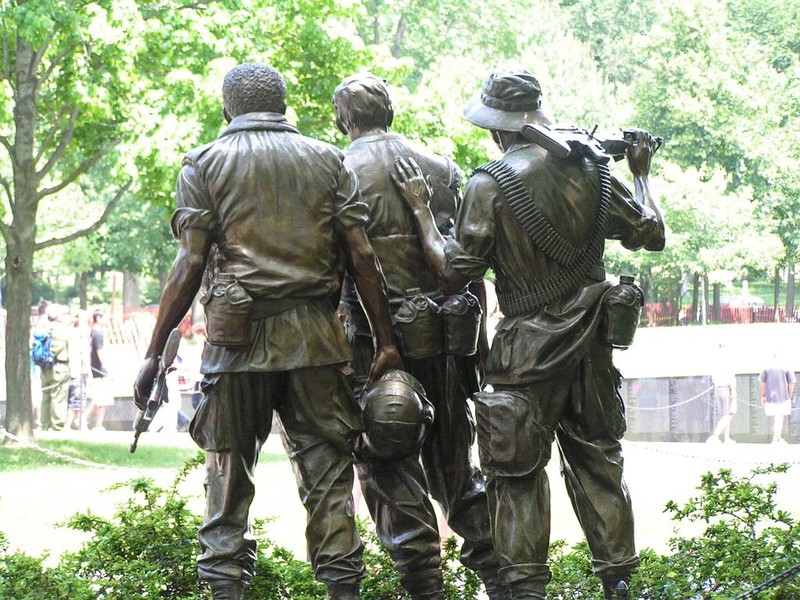 Rear view of The Three Soldiers