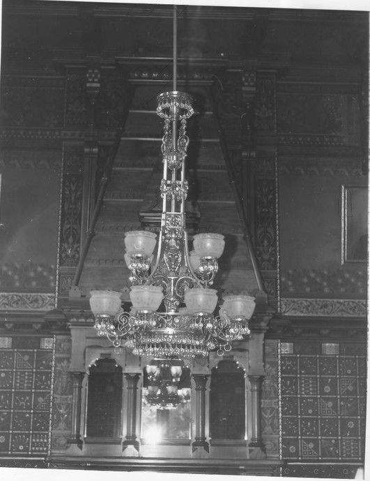 Drawing Room Chandelier and Fireplace of the Charles E. Tilton Mansion by Allan and Celia Willis in January of 1981 