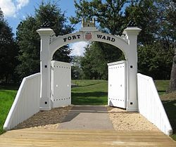 Gateway near the path between the museum and remnants of Fort Ward