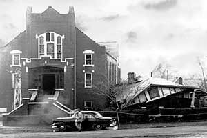 On Dec 25, 1956, Fred Shuttlesworth and his family survived an explosion when white supremacists attempted to destroy the parsonage.