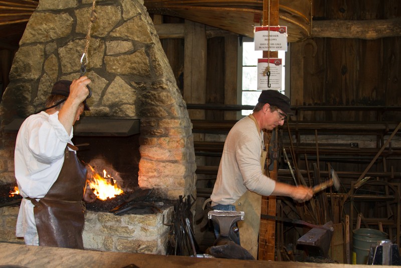 Our volunteer Blacksmiths hard at work